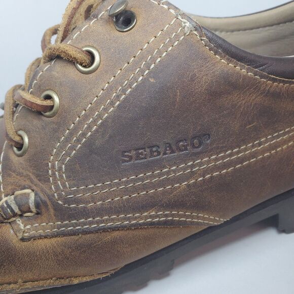 Rare Sebago Gibralter Mens Sz 9.5 Deck Shoes Brown Leather Dock